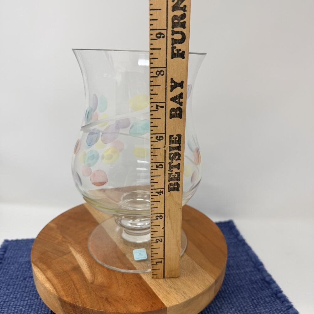 VTG PARTYLITE P7085 Jardiniere Hurricane Footed Glass Candle Holder Vase Retired - Picture 3 of 6